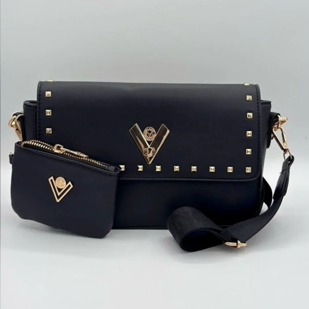$219 NWT Valentino Orlandi Studded Vegan Leather Crossbody‎ & Wallet